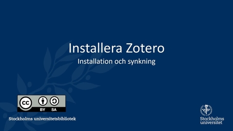 Thumbnail for Installera Zotero - installation och synkning