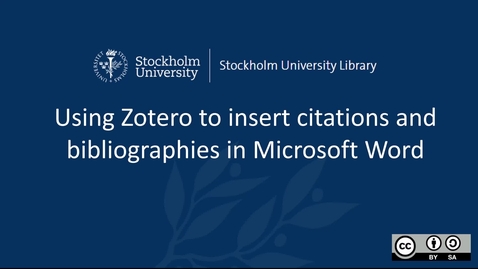 Thumbnail for Insert citations and bibliographies with Zotero
