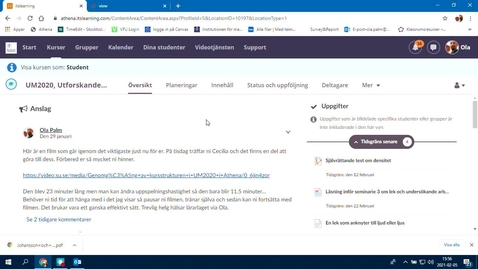 Thumbnail for Genomgång av förberedande arbete innan tredje seminariet