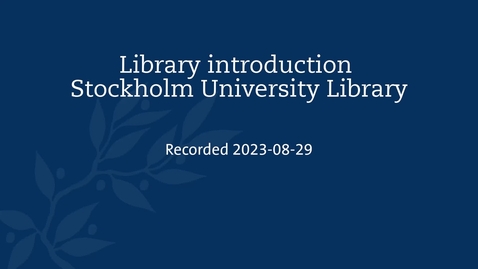 Thumbnail for Library Introduction HT23