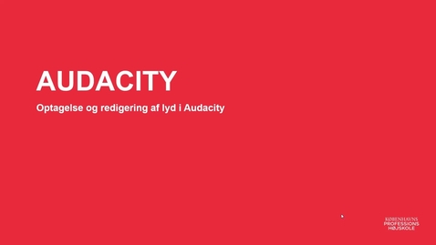 Thumbnail for Audacity vejledning 