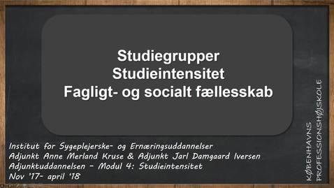 Thumbnail for Medindflydelse på dannelse af studiegrupper som forsøg på at øge studieintensitet og oplevelse af fagligt- og socialt fællesskab