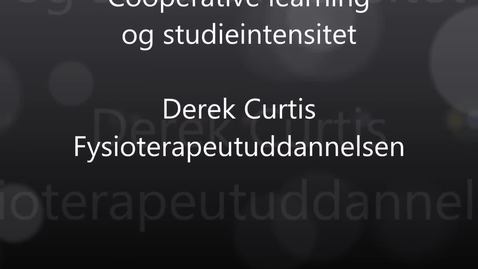 Thumbnail for Studieintensitet The Final Cut Derek Curtis