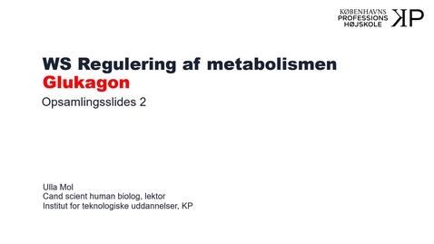 Thumbnail for glukagon- opsamling af regulering af metabolismen 2