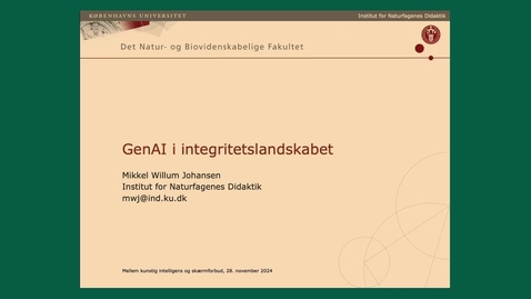Thumbnail for ”GenAI i integritetslandskabet” v. Mikkel Willum Johansen