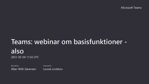 Thumbnail for Teams Webinar - Basis - 20210204