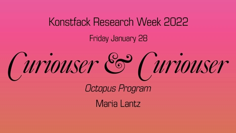 Thumbnail for FRIDAY 2 Maria Lantz
