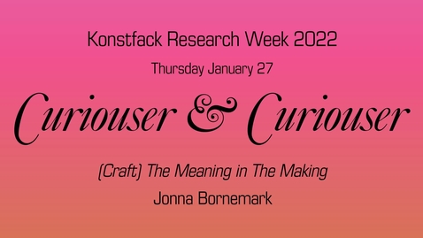 Thumbnail for THUR 2 Jonna Bornemark