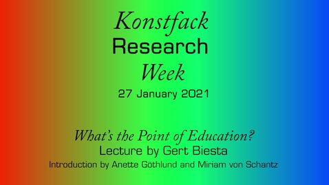 Thumbnail for Research Week 2021: What’s the Point of Education?