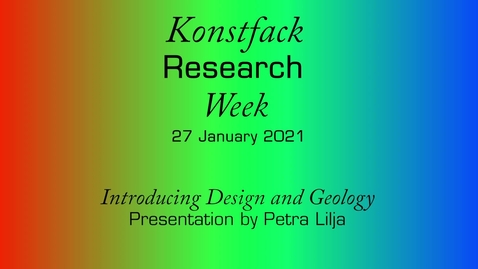 Thumbnail for Research Week 2021: Introducing Design and Geology