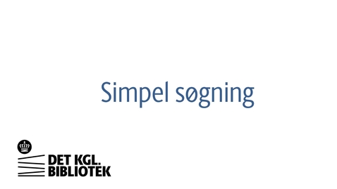 Thumbnail for Simpel søgning i bibliotekssystemet