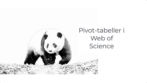 Thumbnail for Web of Science og pivottabeller
