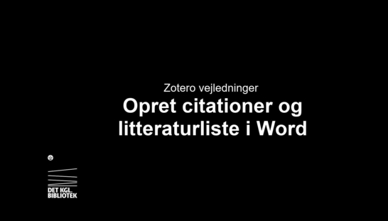 4.  Citationer og litteraturliste i Word