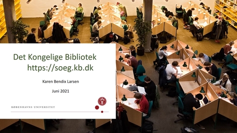 Thumbnail for Biblioteksystemet soeg.kb.dk juni 2021.mp4