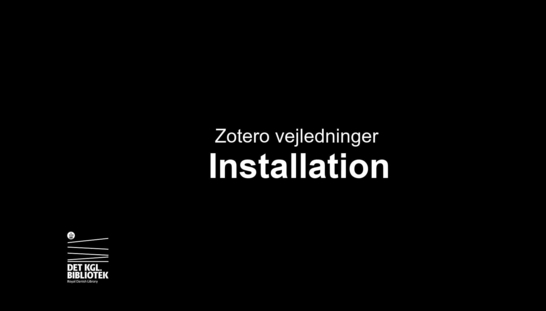 1.  Zotero installation
