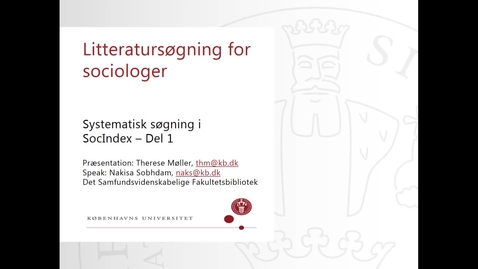 Thumbnail for Systematisk søgning i Socindex I Subject Terms I Del 1