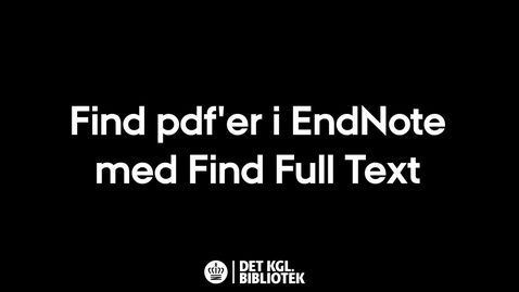 Thumbnail for Find pdf'er I EndNote med Find Full Text