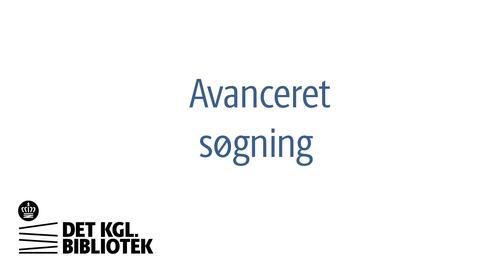 Thumbnail for Avanceret søgning i bibliotekssystemet