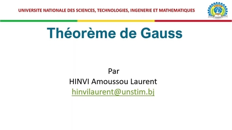 Thumbnail for Capsule vidéo sur  théorème de Gauss