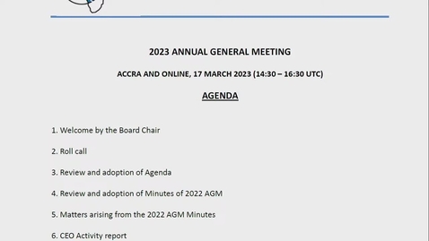 Thumbnail for WACREN 2023 Conference - AGM