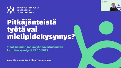 Thumbnail for Pitkäjänteistä työtä vai mielipidekysymys? Yhdenvertaisuuden nuorisoalan osaamiskeskuksen webinaari 21.10.2025