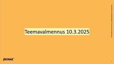 Thumbnail for Teemavalmennus 10.3.2025