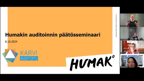 Thumbnail for Humakin auditoinnin päätösseminaari 8.10.2024