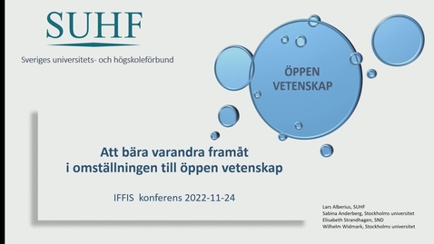 Thumbnail for Att bära varandra framåt i omställningen till öppen vetenskap