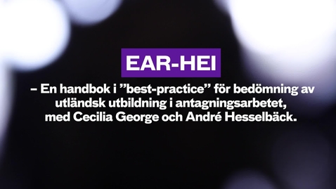 Thumbnail for EAR HEI – en handbok för bedömning av utländsk utbildning 