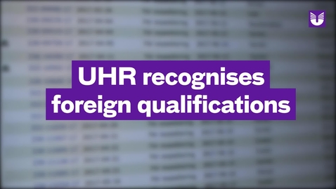 Thumbnail for UHR recognizes foreign qualifications