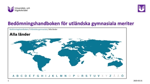 Thumbnail for Bedömningshandboken  för utländska gymnasiala meriter