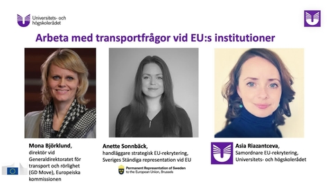 Thumbnail for Arbeta med transportfrågor vid EU:s institutioner